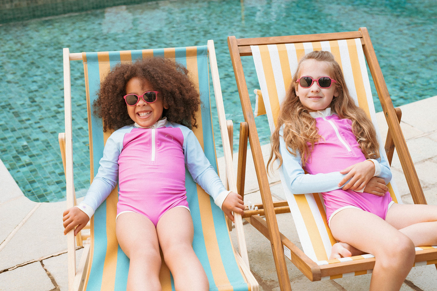 Anti-UV kupaći kostim za devojčice Roze/Plavo