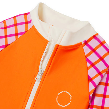 Anti-UV kupaći kostim za devojčice Tartan/Crveno